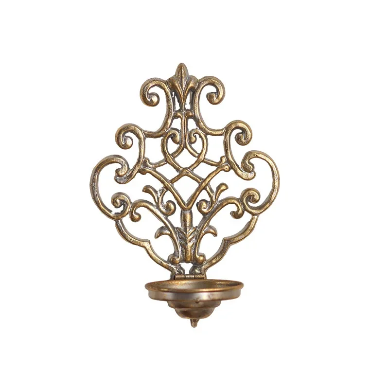 American rural wall candle holder restaurant atmosphere wall decoration retro wrought iron candle holder