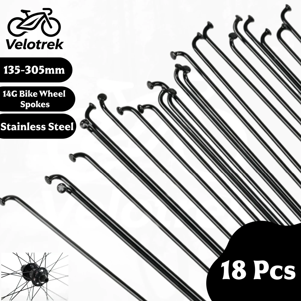 

High Quality 14G 2.0mm Bicycle Spokes With Nipples Universal Fit Stainless Steel Spokes 135-305mm For Mountain Road Bikes