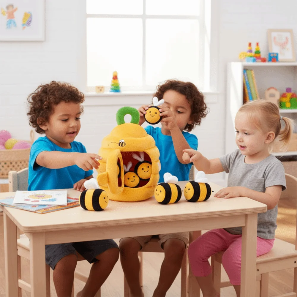 Adorable Cartoon Animals House Bee Fluffy Cute Simulated Farm Set Kawaii Soft Bees Build Their Hives Birthday Gift