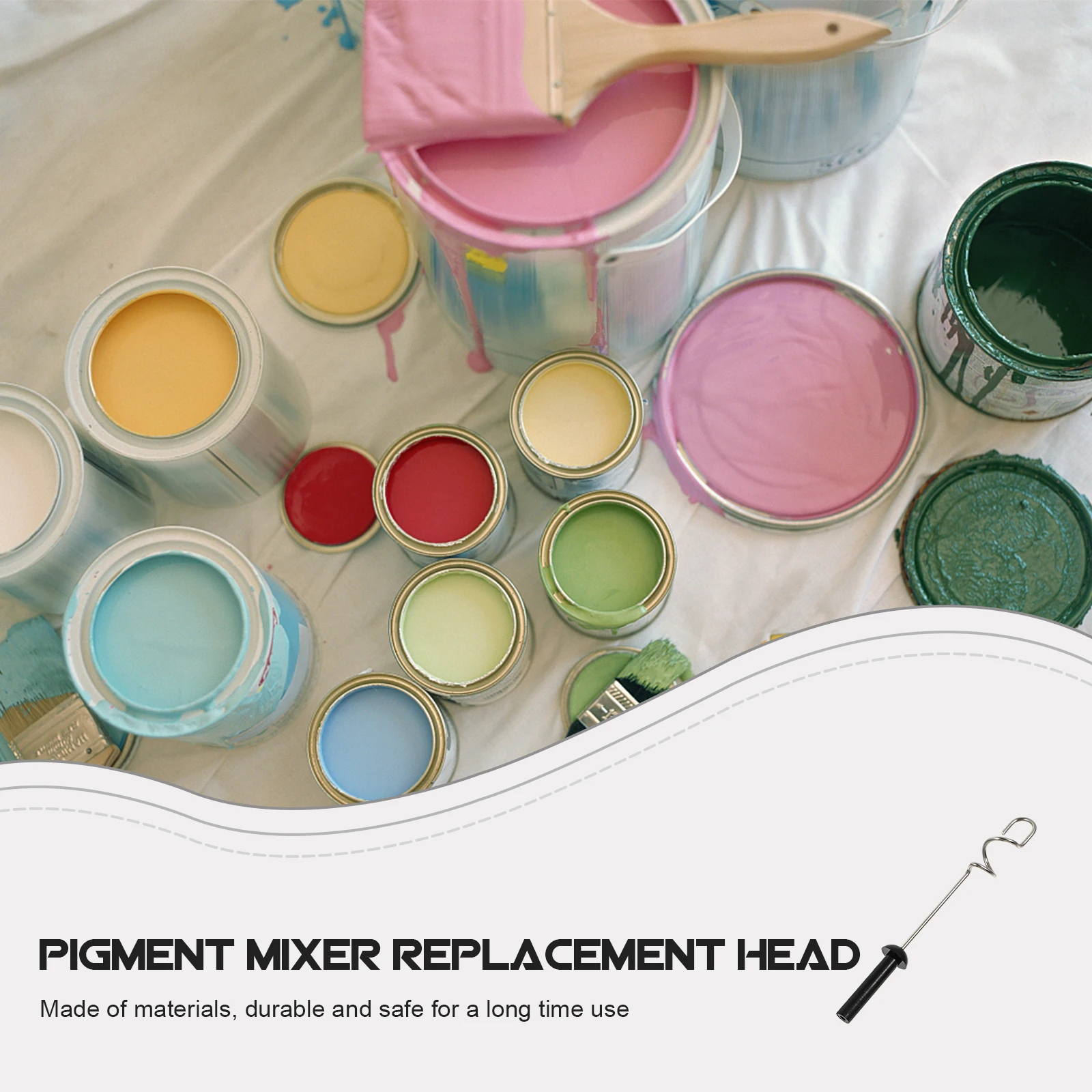 20 pcs Pigment Stirrer Head Spiral Mixing Tool For Glue Powder Durable Color Blending Agitator Art Supplies Painting Tool