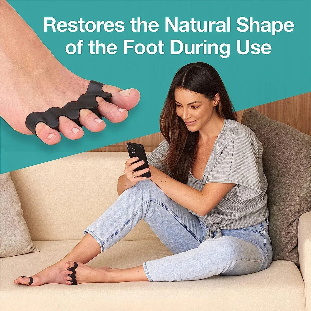 Separador de Dedos de Silicona, Corrector de Juanetes para Separar y Estirar el Dedo Gordo del Pie, Soporte para Hallux Valgus, Protector para los Dedos Grandes del Pie