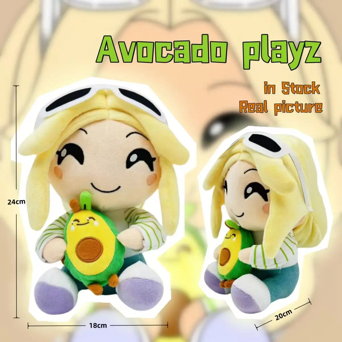 

Kawaii новые авокадо Playz плюшевые игрушки милый мультфильм аниме мягкие куклы для девочек плюшевые подарки на день рождения