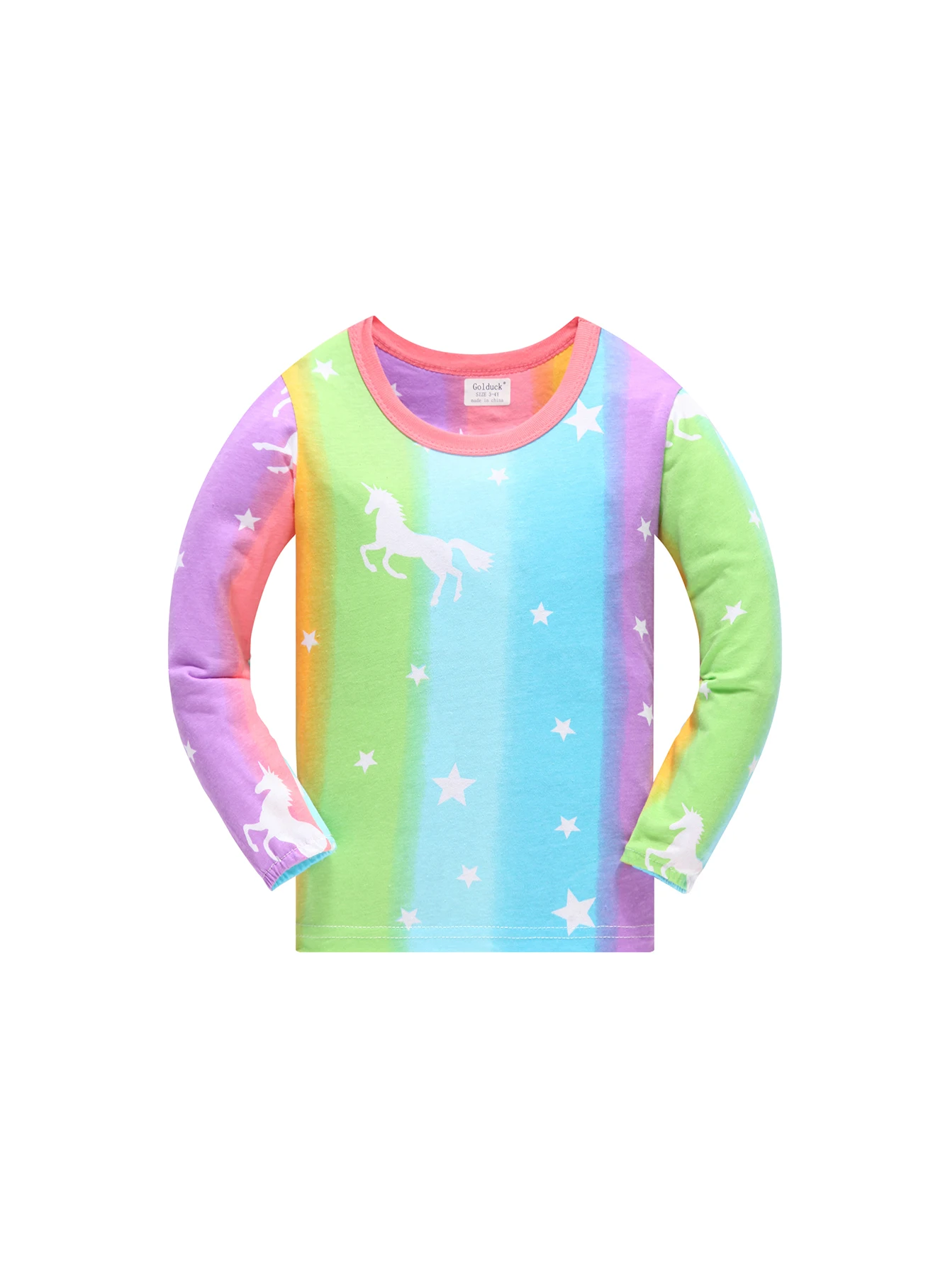 Kinderkleidung Frühling und Herbst Langarm Lange Hosen Unterwäsche-Set Pyjama-Set Mädchen Buntes Einhorn Hauskleidung-Set – Detail 5