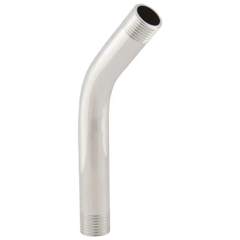 AEE3-G1/2 Inch 15Cm Wall Mounted Stainless Steel Shower Head Extension Angled Shower Arm Extra Pipe