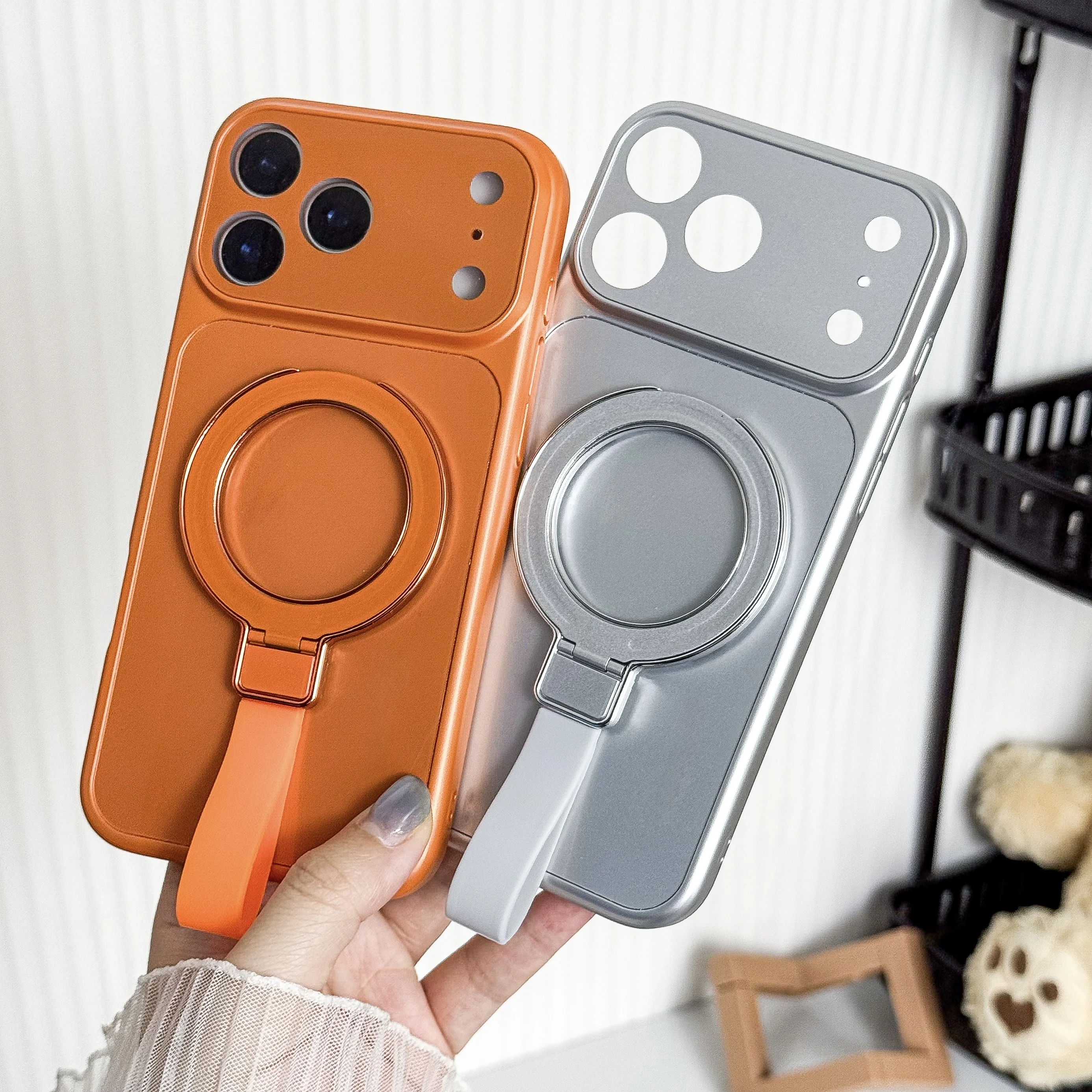 حافظة مغناطيسية غير لامعة لهاتف Magsafe لهاتف iPhone 17 16 15 14 13 12 11 Pro Max 14 15 16 Plus غطاء حامل مضاد للصدمات مع حبل قصير #1