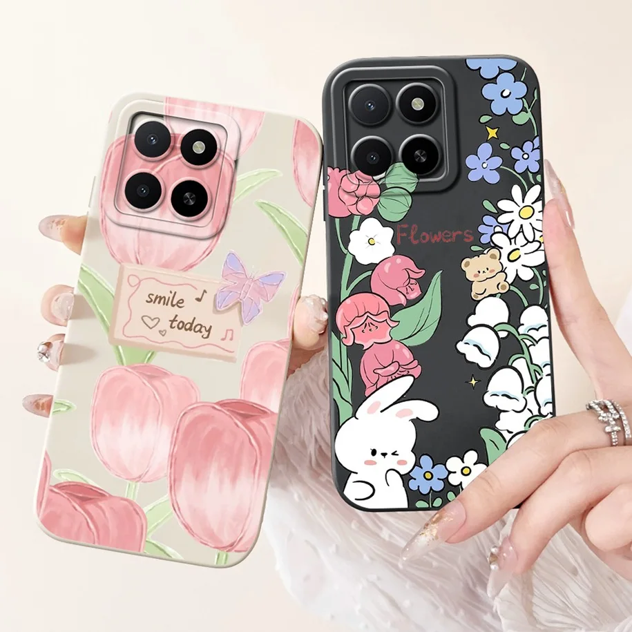 حافظة لهاتف Honor X5b Plus GFY-LX2P Funda غطاء مقاوم للصدمات من السيليكون السائل على شكل زهرة شهيرة لهاتف Honor X5B 4G X 5B X5bPlus 2024 ممتص الصدمات #3