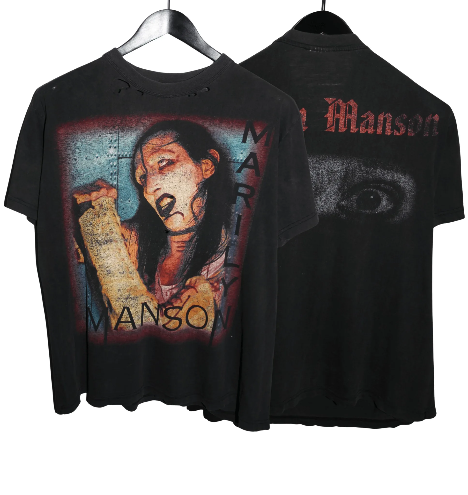 Marilyn Manson 1994 Satanic Army Satan's Bakesale Industrial Metal Band Graphic T-Shirt Cotton Men Women Streetwear Tee