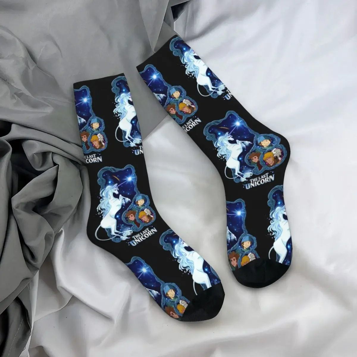 

All Seasons Crew Stockings The Last Unicorn Socks Crazy Hip Hop Long Socks for Men Women Valentine's Day Gifts