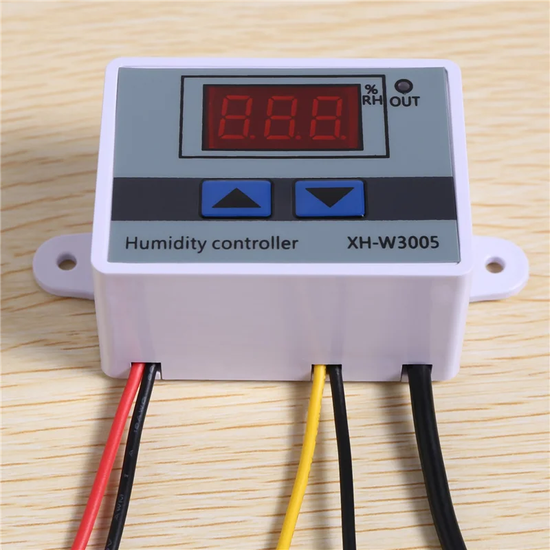A003 4X Digitaler Feuchtigkeitsregler Hygrometer Feuchtigkeitskontrollschalter 0-99% RH Hygrostat mit Feuchtigkeitssensor AC220V