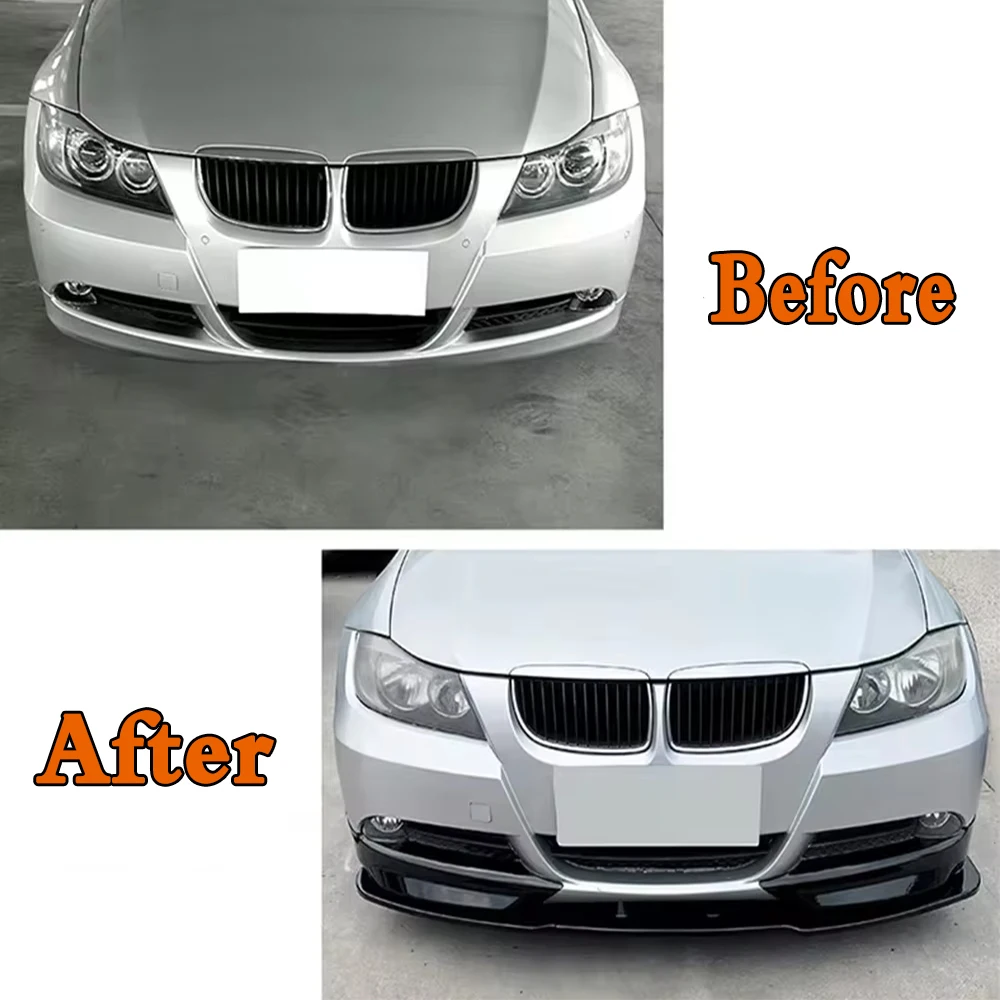 Front Bumper Lip Splitter Diffuser Body Kit Spoiler Bumper Guard Protector For BMW 3 Series E90 E91 Early 320i 325i 2005 - 2008