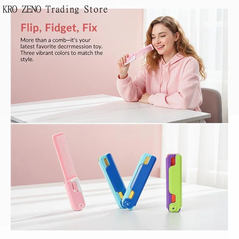 3D Gravity Straight Comb Small Radish Knife Comb Cute Stress Relief Fidget Toys Travel Out Portable Cute Model Butterfly Comb
