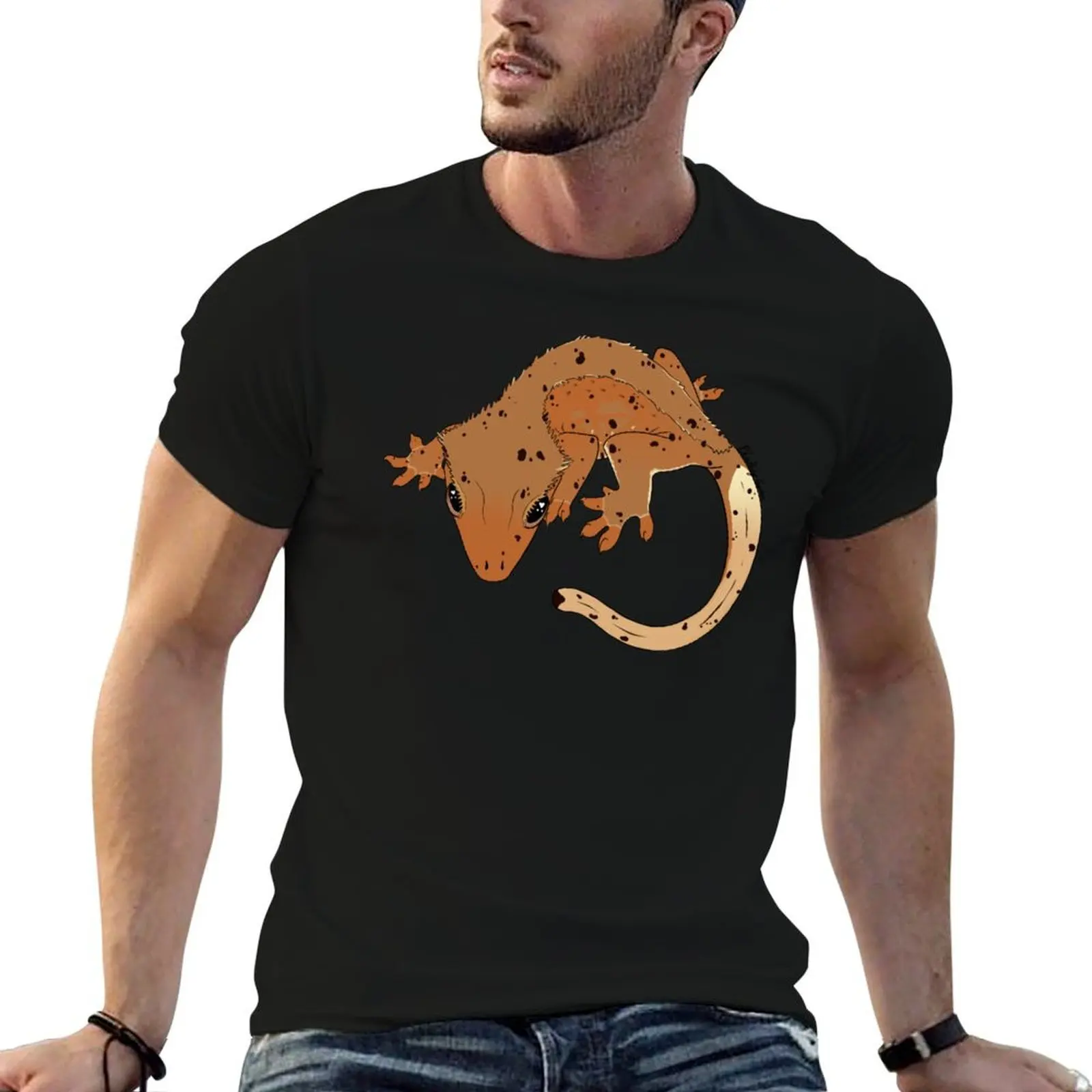 

Red Dalmation Crested Gecko T-Shirt man t shirt heavy cotton t shirts for man cotton men t shirt cotton 100% T-shirt