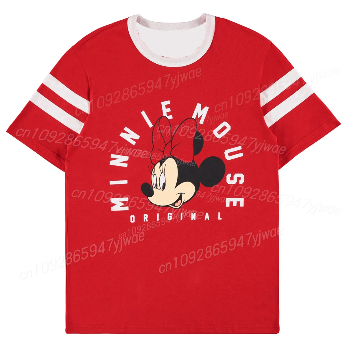 

Женская футболка Disney с Микки и Минни Маус, классическая университетская спортивная футболка в полоску с рукавами, футболки с 3D графикой, женский спортивный трикотаж, топ