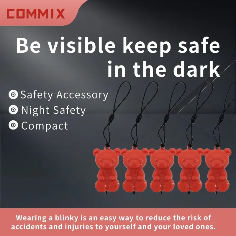 

【COMMIX】Red Flash Blinky,Flame Night Guardian,High-Intensity Warning Light,Wearable Safety Alert,Emergency Signal in Dark