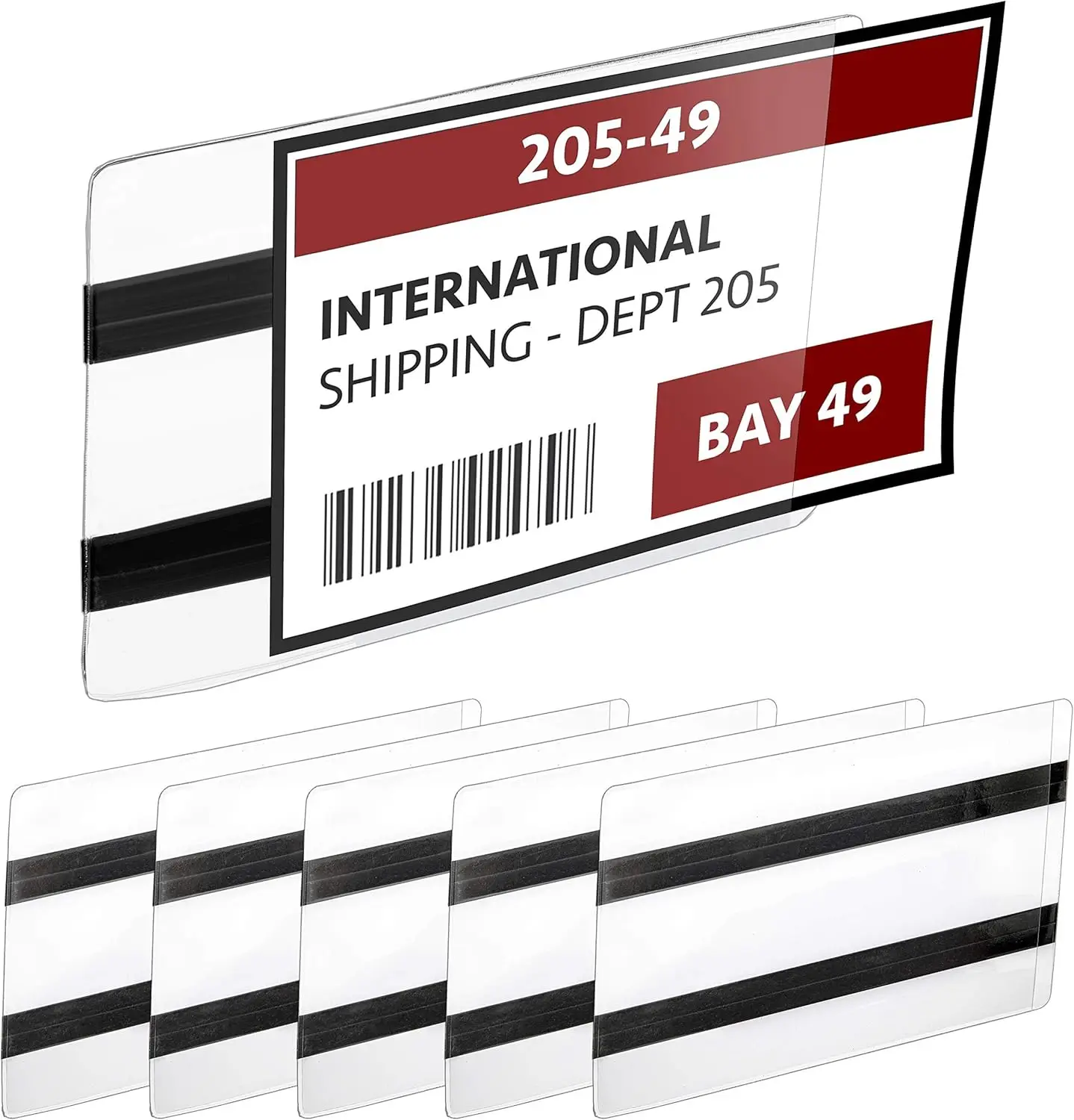 

Набор из 25 магнитных держателей для табличек на стеллажи с виниловым карманом, боковое отверстие для легкого доступа к этикеткам, размер 3,5 x 5,5 дюймов.