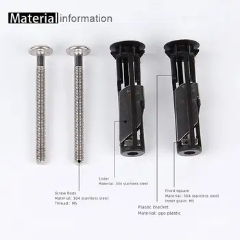 Sada šroubů pro upevnění sedátka toalety pro vysoké zatížení, šroub z nerezové oceli, závěsný šroub nádrže na toaletu, sada šroubů pro zatahovací kryt toalety 10 nejlepší prodej šrouby na toaletní sedátko - №2