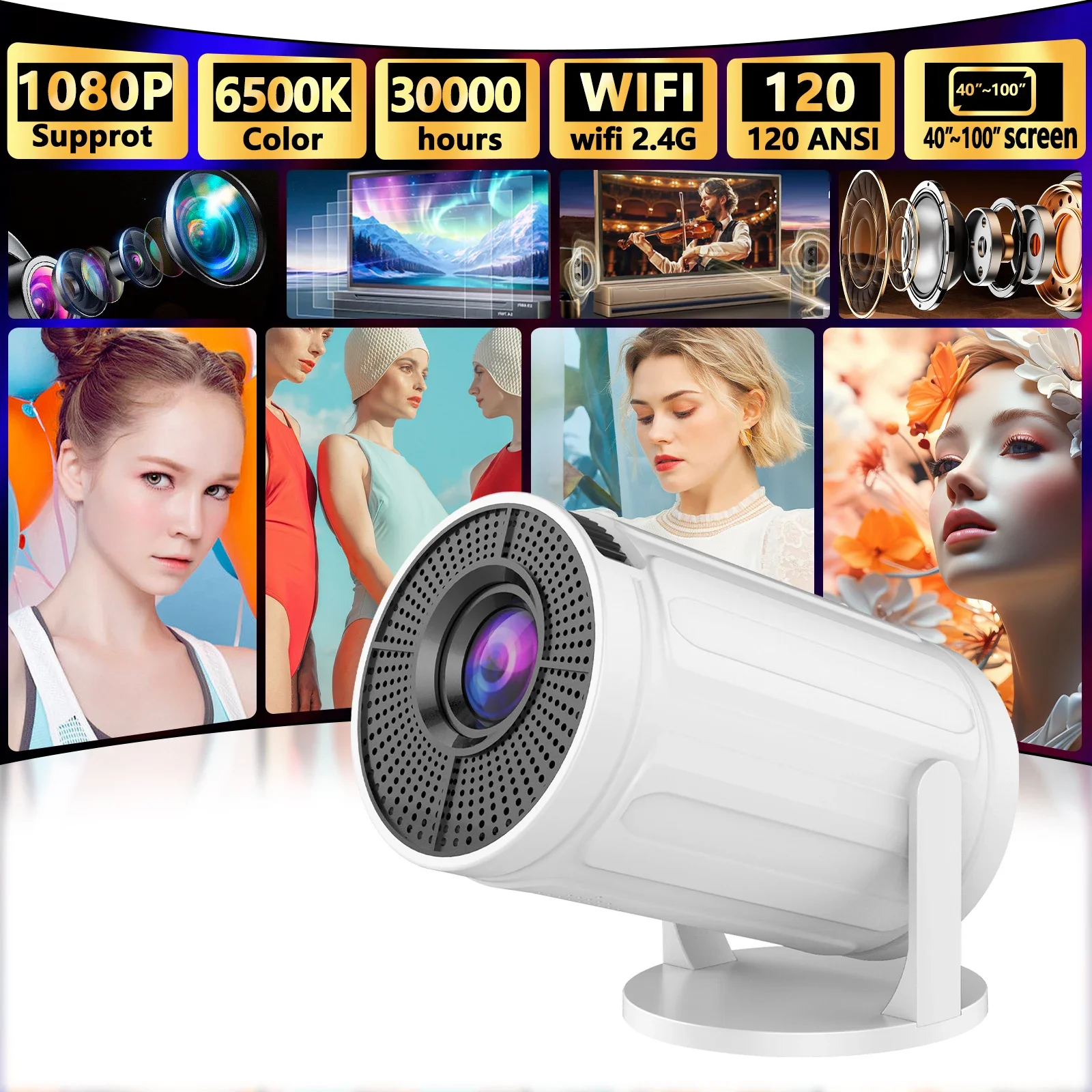 Nouveau 1280x720P RY008 LED Mini projecteur Portable HD haute luminosité 2 4G WIFI projecteur de cinéma maison pour les films