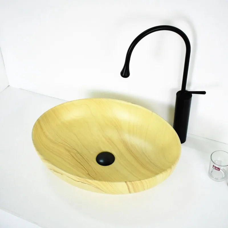 New Product, On-stage Basin, New Chinese-style Japanese-style Retro Art Basin, Washbasin, Wood Grain Marble Pattern Antique
