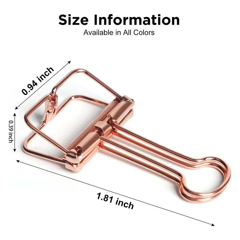 Practical-30-Pack Metal Wire Binder Clips- Hollow Paper Clips For Paperwork, Crafts, Sewing, Office & School Supplies