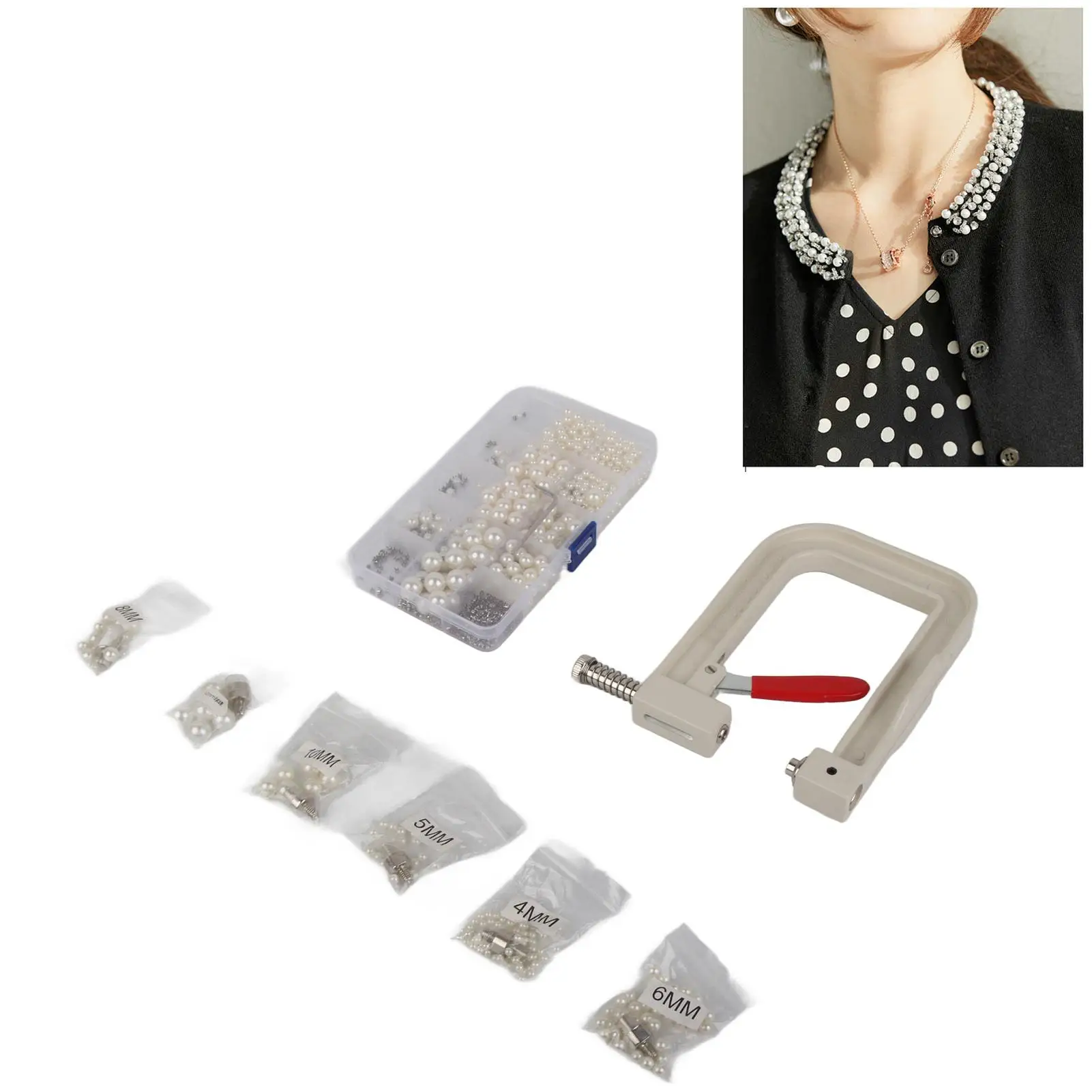 for diy Pearl Setting Kit: Hand Pressing Machine for Accurate Pearl Positioning - Perfect for Crafts & Jewelry Making