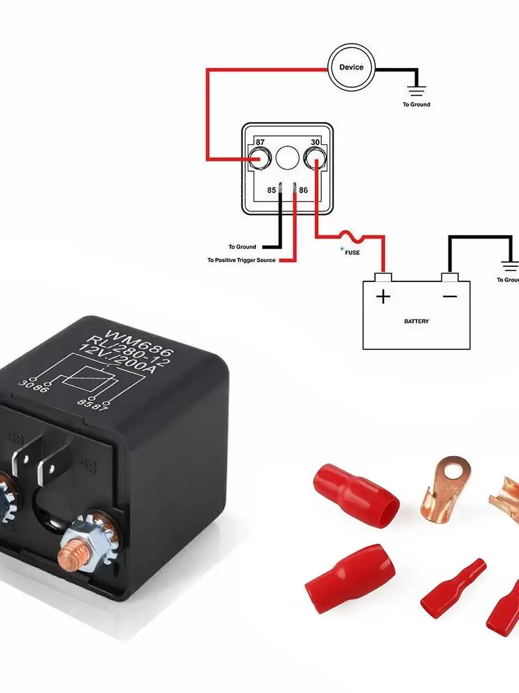 Batterie Trennrelais 12V/200A KFZ - Wohnwagen - Autoelektrik Motorrad KFZ Relais