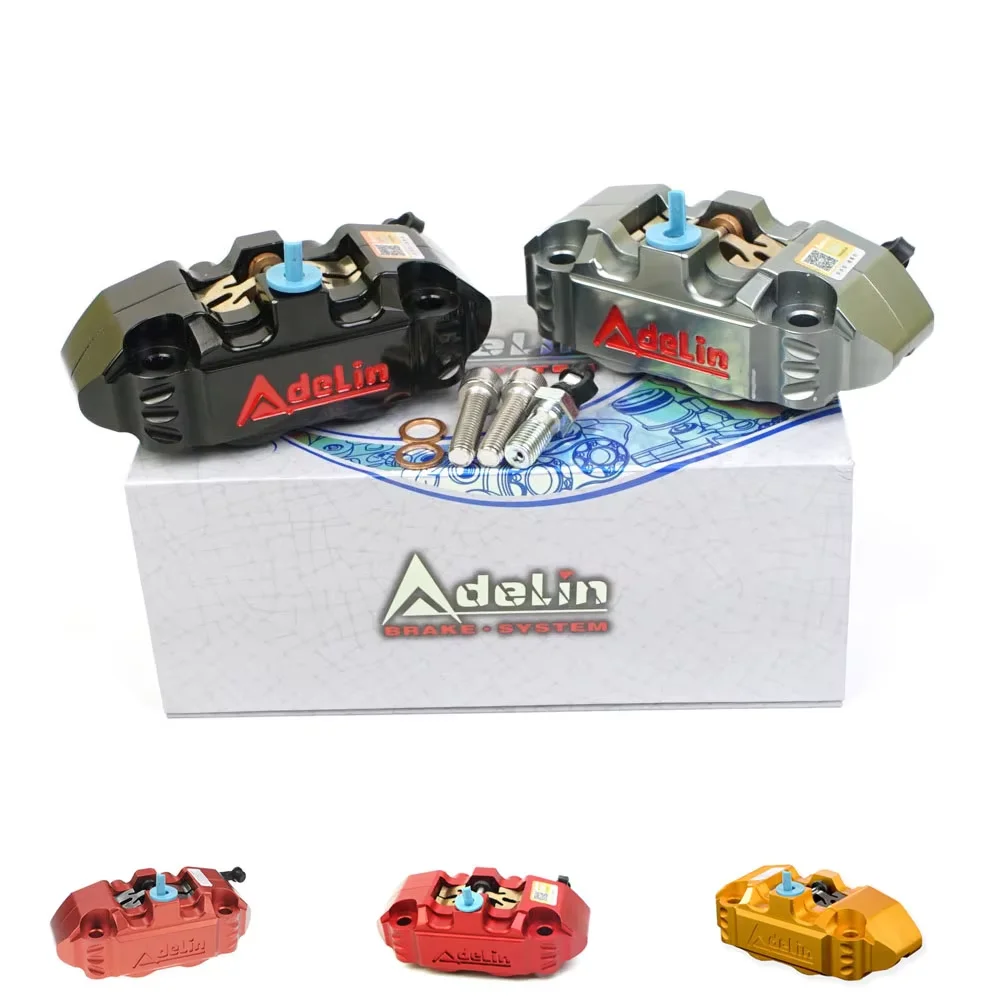 Original Adelin Motorcycle 4 Piston Brake Caliper Adl-14 82mm Mounting For Dirt Bike Yamaha Kawasaki Suzuki Scooter Modify