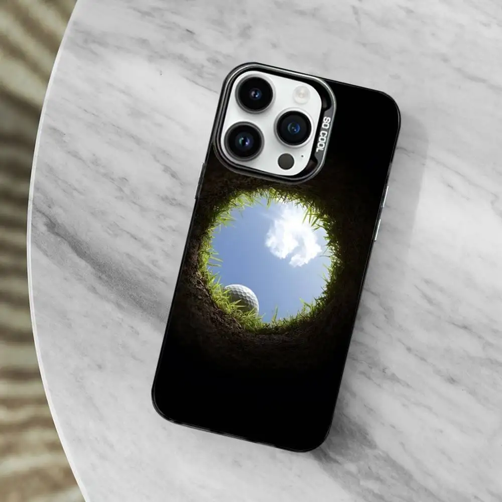 Coque de téléphone de Golf de sport moderne pour iPhone SE,13,XS,14,17,15,Mini,Pro,MAX,12,11,16, coque en Silicone noir mat