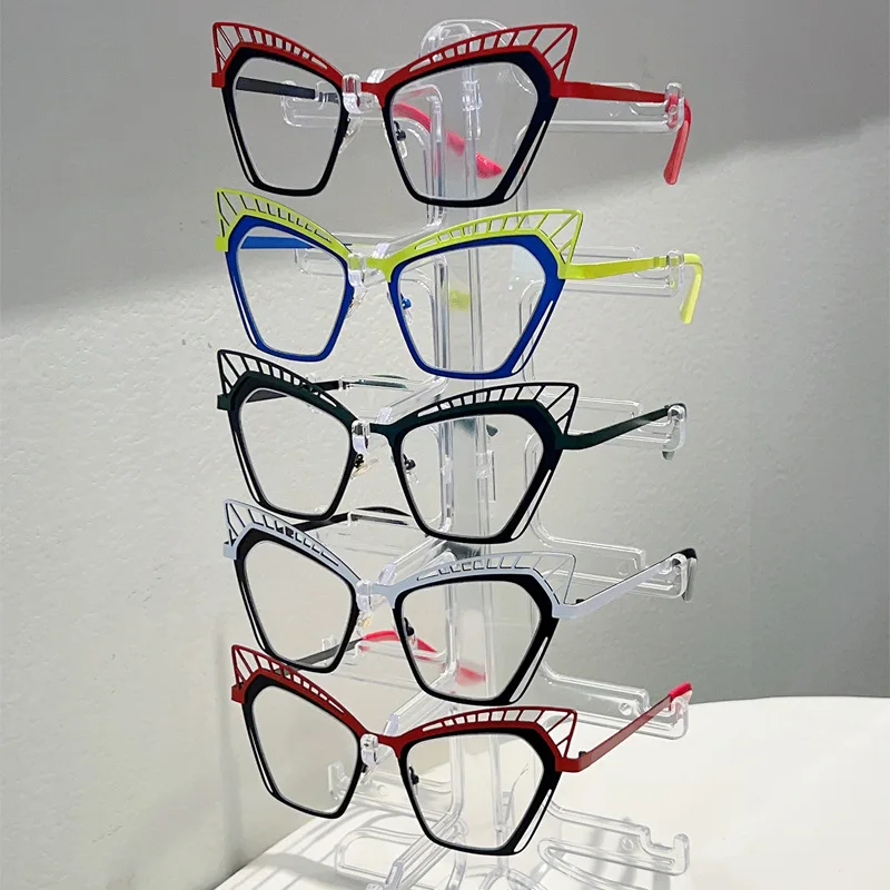 نظارات كبيرة الحجم بفيونكة مجوفة على شكل عين القطة مضادة للضوء الأزرق للنساء، ظلال إطار نظارات كمبيوتر شفافة على شكل فراشة من سبيكة عصرية جديدة #6