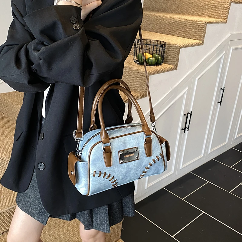 2025 حقيبة يد جديدة المرقعة موضة تنوعا حقيبة كتف عادية الملمس المرأة حقيبة مربعة رائعة التنقل حقيبة الإبط #4