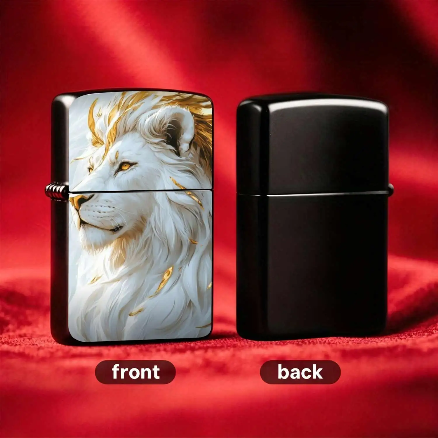 Refillable Flip-Top Pocket Metal Windproof Lighter, Featured with Creative Platinum Lion Relief Design, Portable Reusable Ignition Tool for Daily Carry, Stylish Trendy Accessory with Both Value and Practical Performance, Ideal for