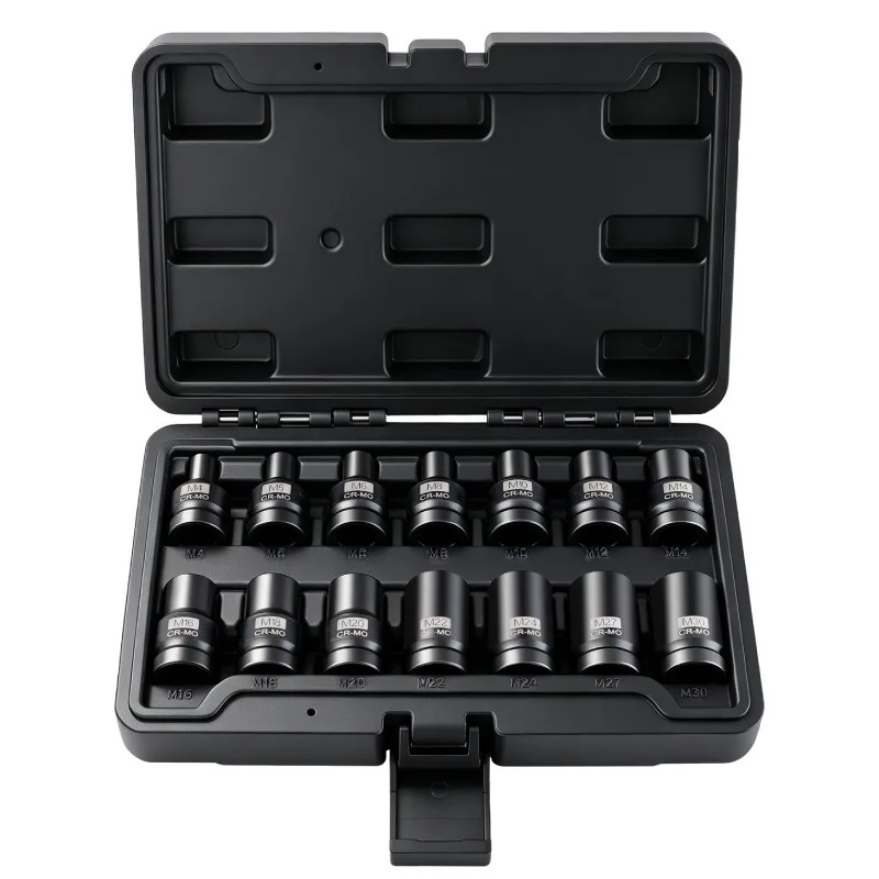 14pcs/set Square Tap Socket 1/2 Inch Return Screw Socket Inner Square Hole Wrench Square Wire Tapping Socket Head