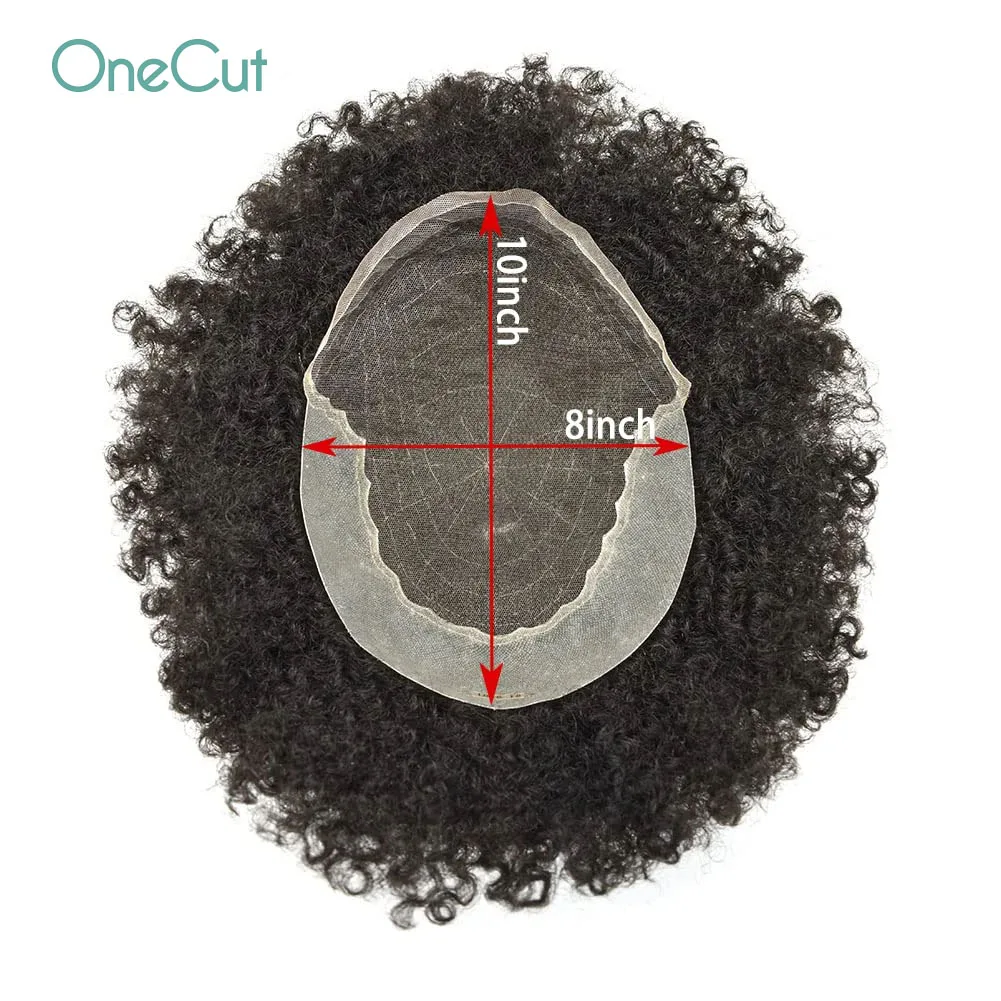 Q6 4mm 25mm Curly Men Toupee Lace&PU Human Hair Replacement System Durable Wig Breathable Hairpiece  Male Capillary Prothesis 6\