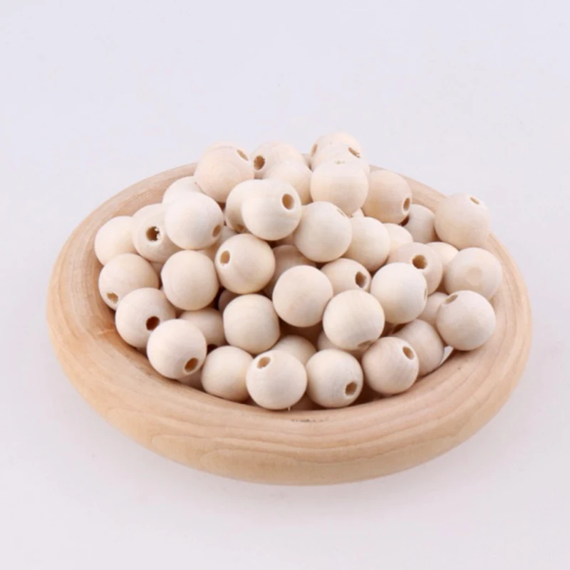 NANA 8-50mm Preferential Lotus Wood Natural Color Round Wooden Loose Beads Jewelry Accessories For Diy Jewelry Making