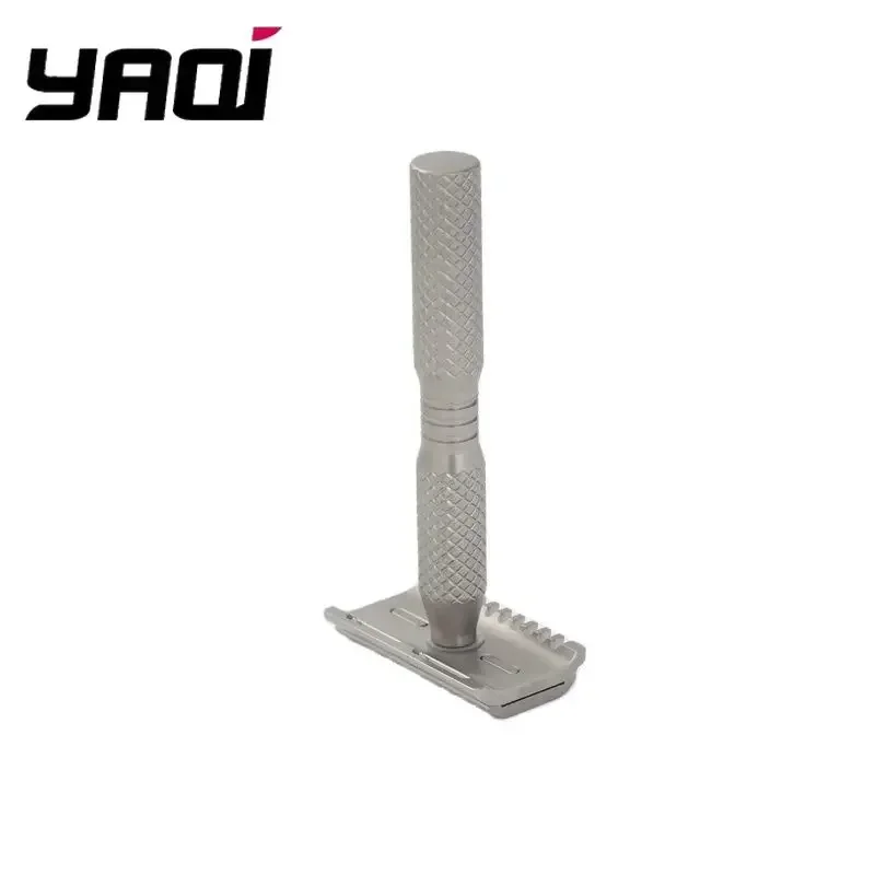 YAQI Ghost 90DC ماكينة حلاقة آمنة خفيفة الوزن من التيتانيوم بنمط الحبوب المتقاطعة