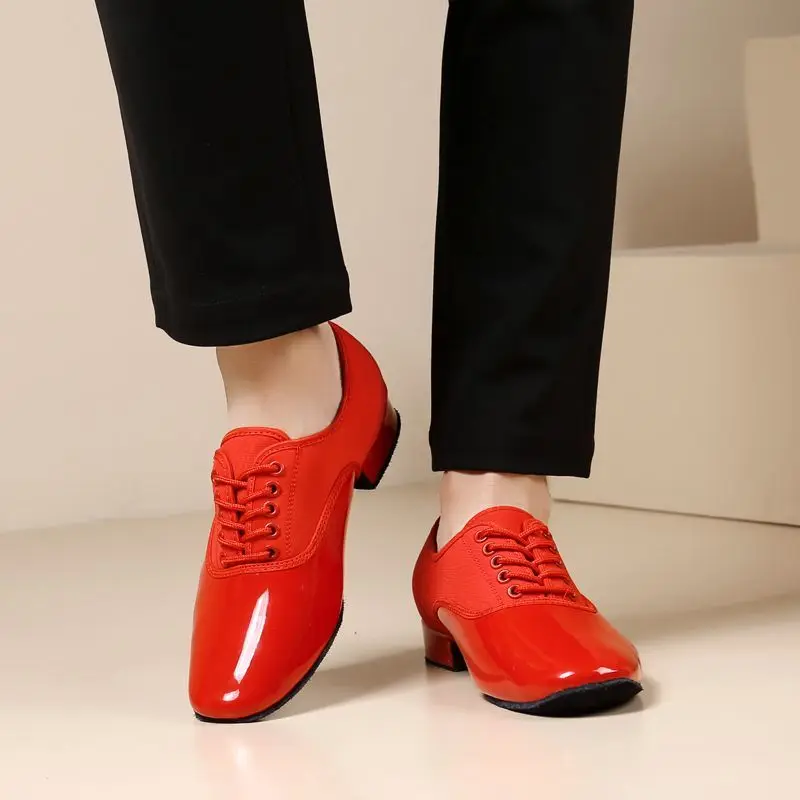 

Men's Modern Shoes Latin Dance Shoes Ballroom Square Dance Shoes Cowhide Anti Slip Sneakers Breathable Leather Shoes Man Tango