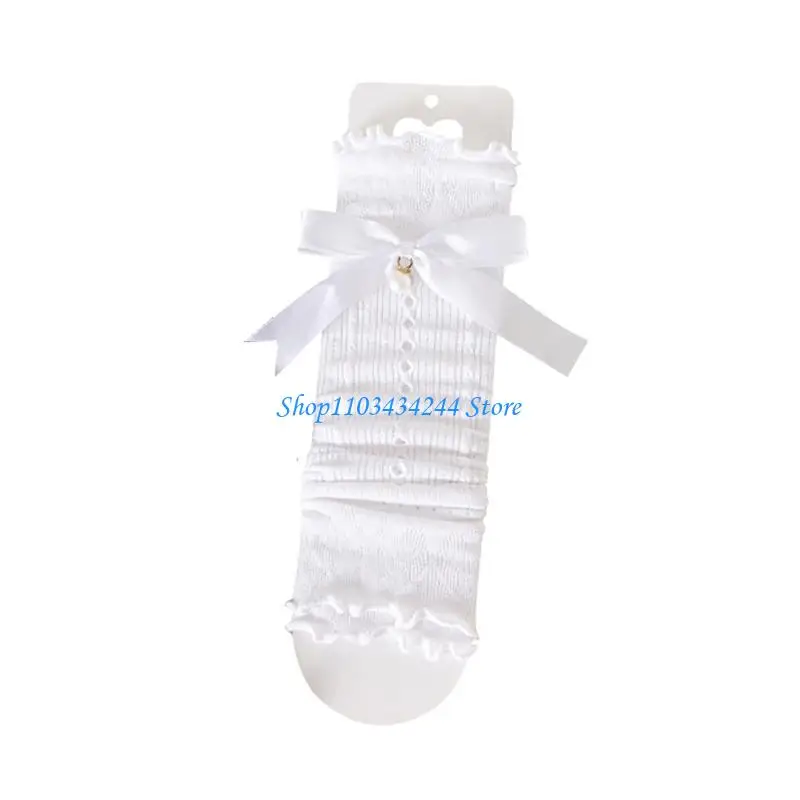 

Leg Warmers Loose Socks for Girls Bowknot Boot Socks Knee Stockings