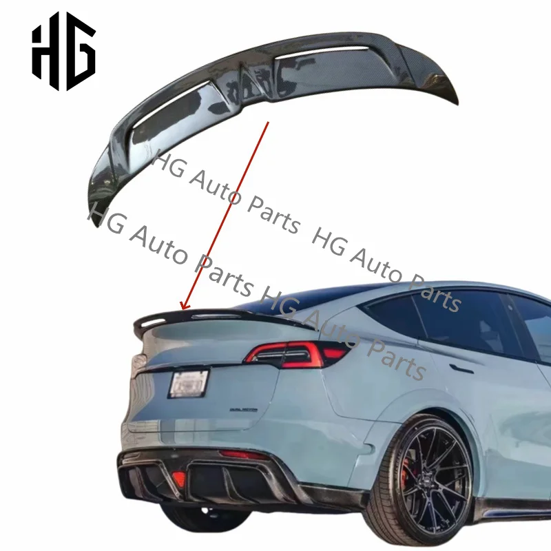 

CMST Style Tuning Parts Glossy Black Carbon Fiber Rear Ducktail Spoiler Wing For Tesla Model Y Car Bumper Spoilers