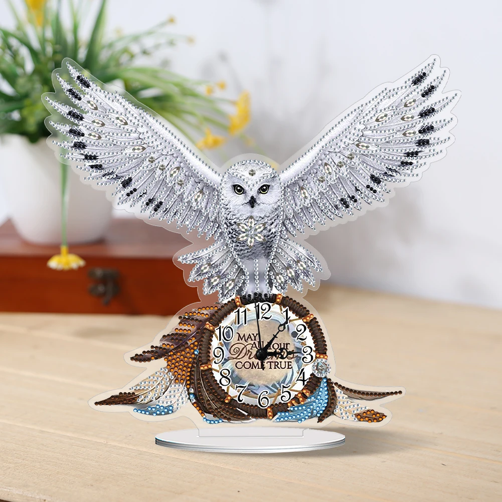 

Acrylic Special Shaped Animal 5D Diamond Painting Clock Art Craft Food Diamond Glitter Art Clock Kit Living Room Decoration