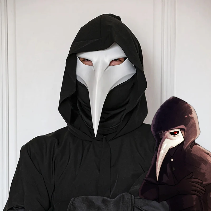 SCP Foundation SCP-049-J The Plague Fellow Cosplay Mask Adult Doctor Schnabel Bird Beak Facepiece Halloween Costume Prop