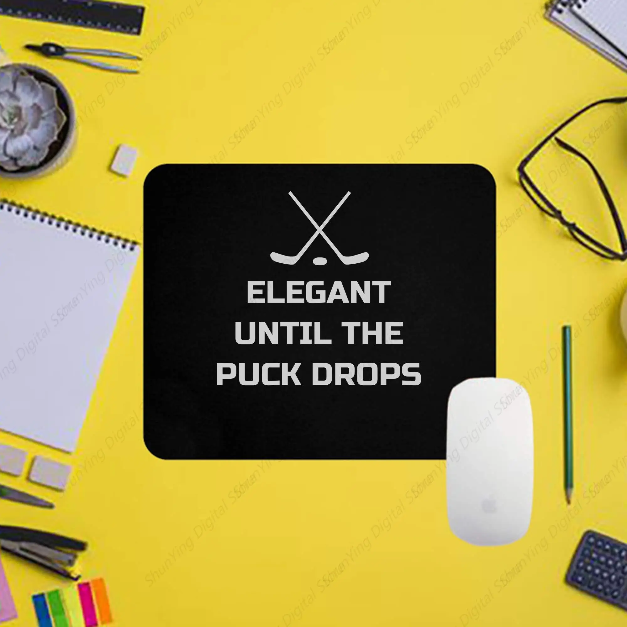 Ice Hockey Gift Mouse Pad Elegant Until The Ice Hockey Drops Athlete Team Hockey Office Anti Slip Mouse Pad 25*30cm