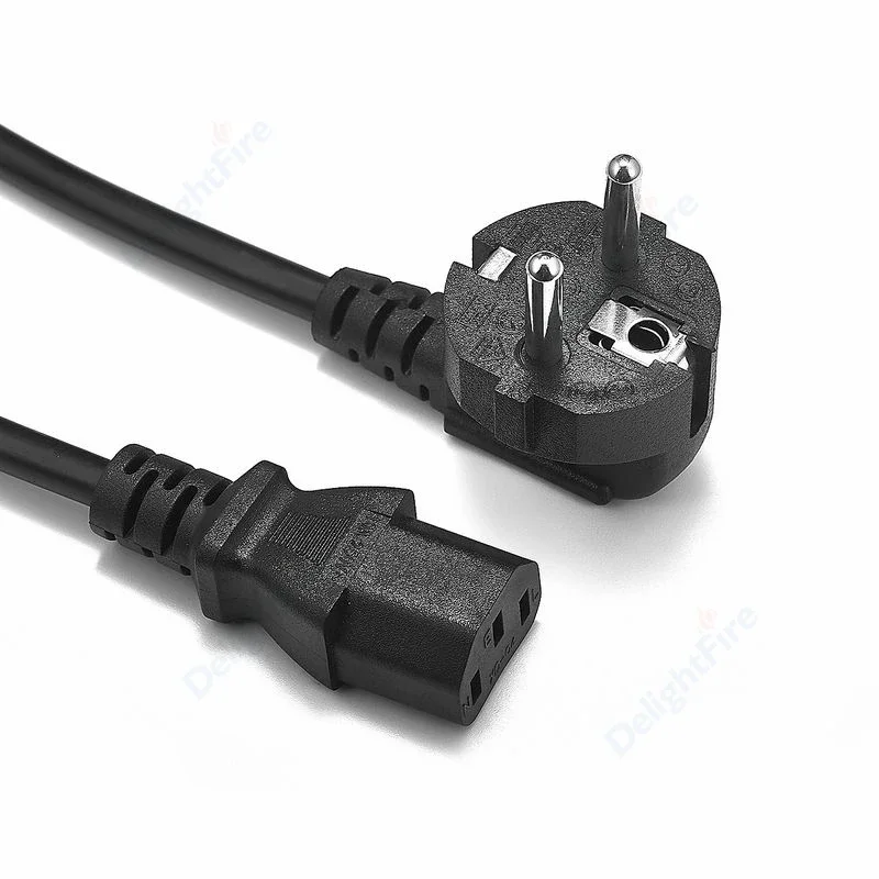 EU Plug AC Power Supply Cable Type E IEC320 C13 2 Prong Power Adapter Cord For HDTV Samsung TV DJ Studio Lights Daylight Lamp