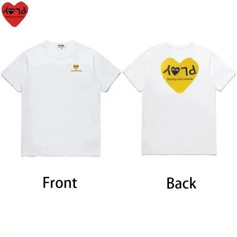 boy kids Men Women T-shirt Letter Heart Embroidery Back Printing Cotton Summer O-neck Short-sleeved Couple Loose Casual T-shirt