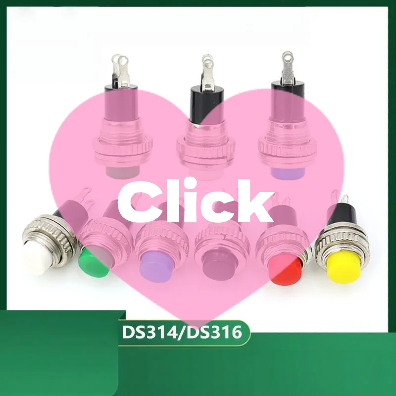 10Pcs 10mm Momentary Push Button Switch DS-314 DS-316 Self Reset Threaded Panel Mount Switch For DIY Electronic Circuit Project