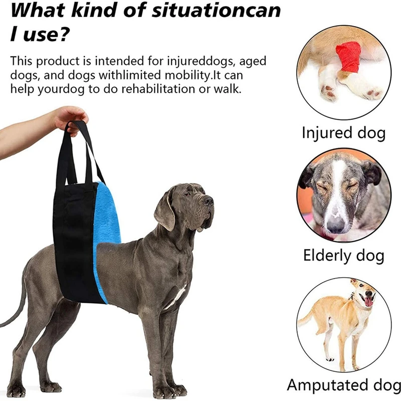 Portable Dog Sling Aid Assist Belt Walking Lifter Walking Aid Support Harness To Help Lift Rear Back Leg