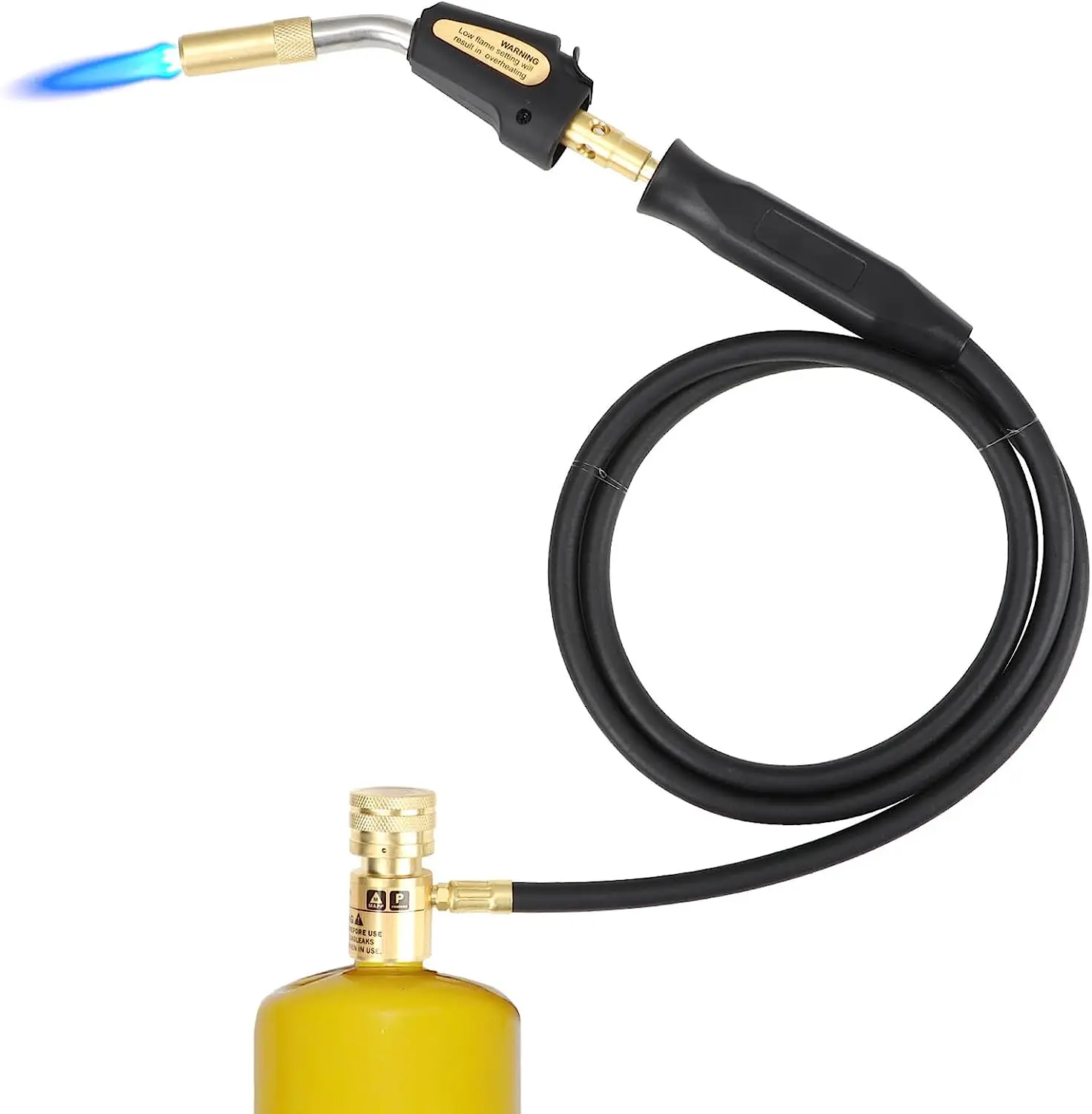 Welding Torch for Mapp Gas Propane Gas, Mapp Torch with 4.92ft Long Hose & Self Igniting Trigger, Propane Soldering Torch