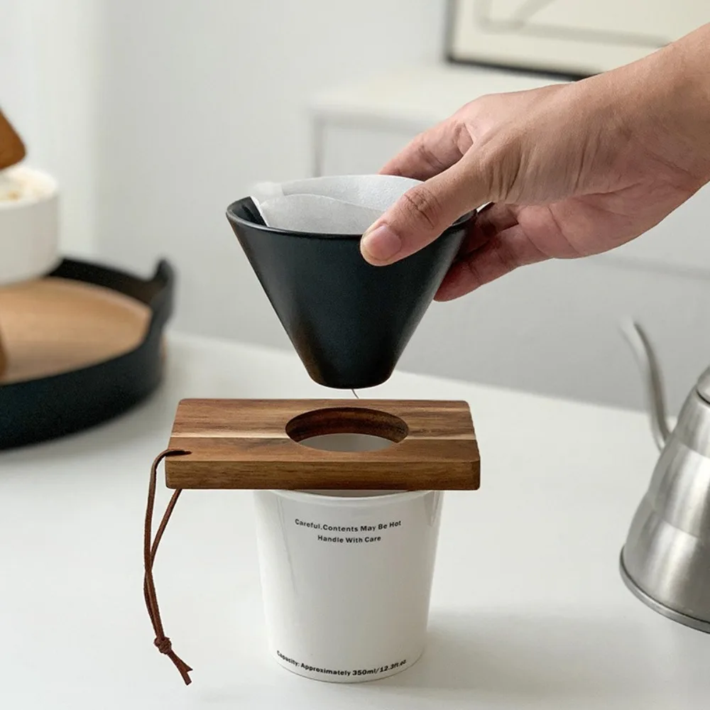 

Reusable Coffee Filter with Base Eco-Friendly Coffee Dripper Cone Porcelain Dripper Portable Drip Coffee Funnel Camping