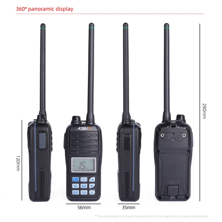 KSUN P36 Marine Intercom IPX7 Waterproof Two Way Radio Handheld Maritime Portable Radios Walkie Talkie