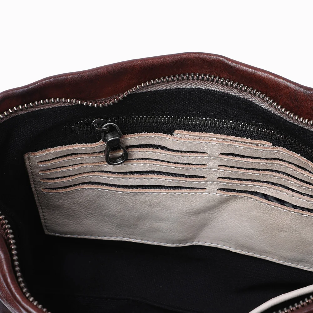 S.WORKER Vintage Echtleder Herren-Clutch-Tasche, Schultertasche, Handgefertigte Mini-Handtasche für Handy & Schlüssel – Detail 18