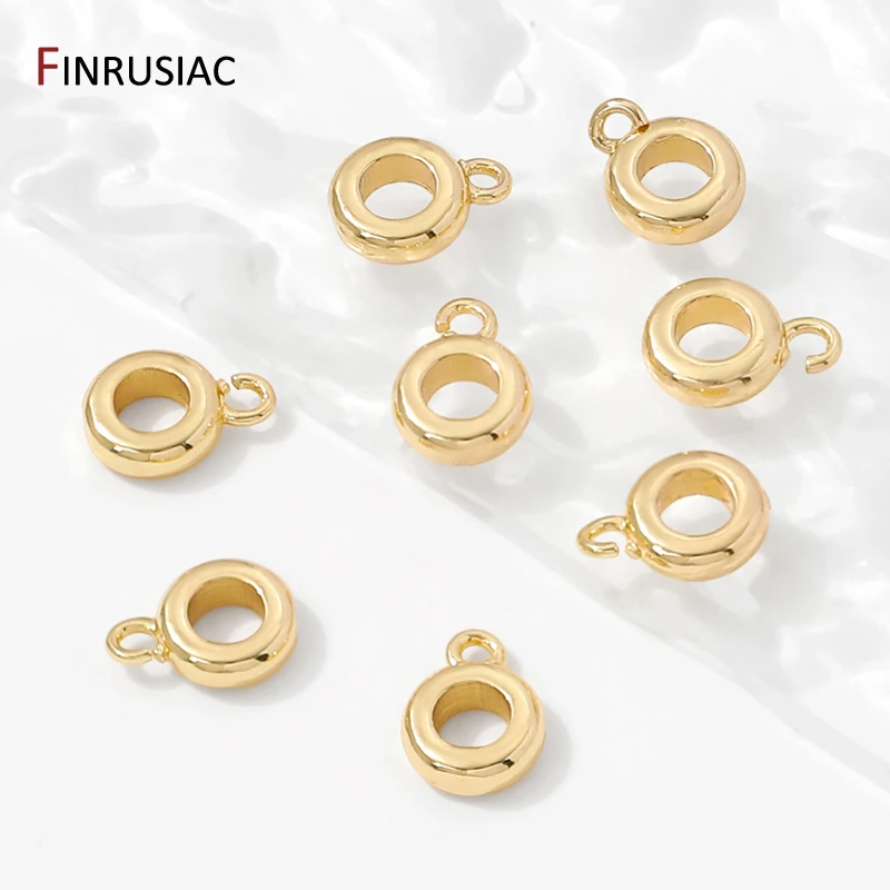 14K vergoldetes Messing, runde Anhänger-Bügelperlen-Anschlüsse, Bügel für Anhänger, Schmuck, DIY-Halsketten-Armbänder, die Entdeckungen herstellen – Detail 18