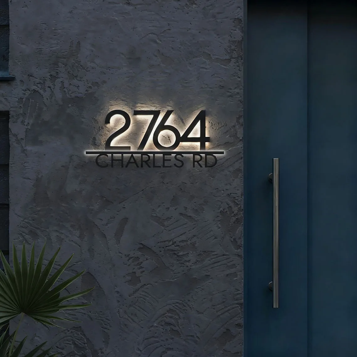 Modern Backlit LED House Sign Customizable Illuminated Address Plate Personalized Address Numbers Street Name House Door Sign